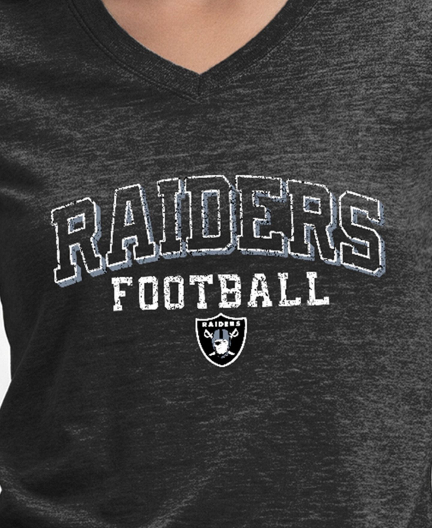 Женская футболка Champion Black Las Vegas Raiders Triumph Tri-Blend V-Neck — фото 5