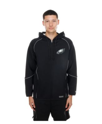 Men's  Black Philadelphia Eagles Combine Authentic Raglan Full-Zip Hoodie
