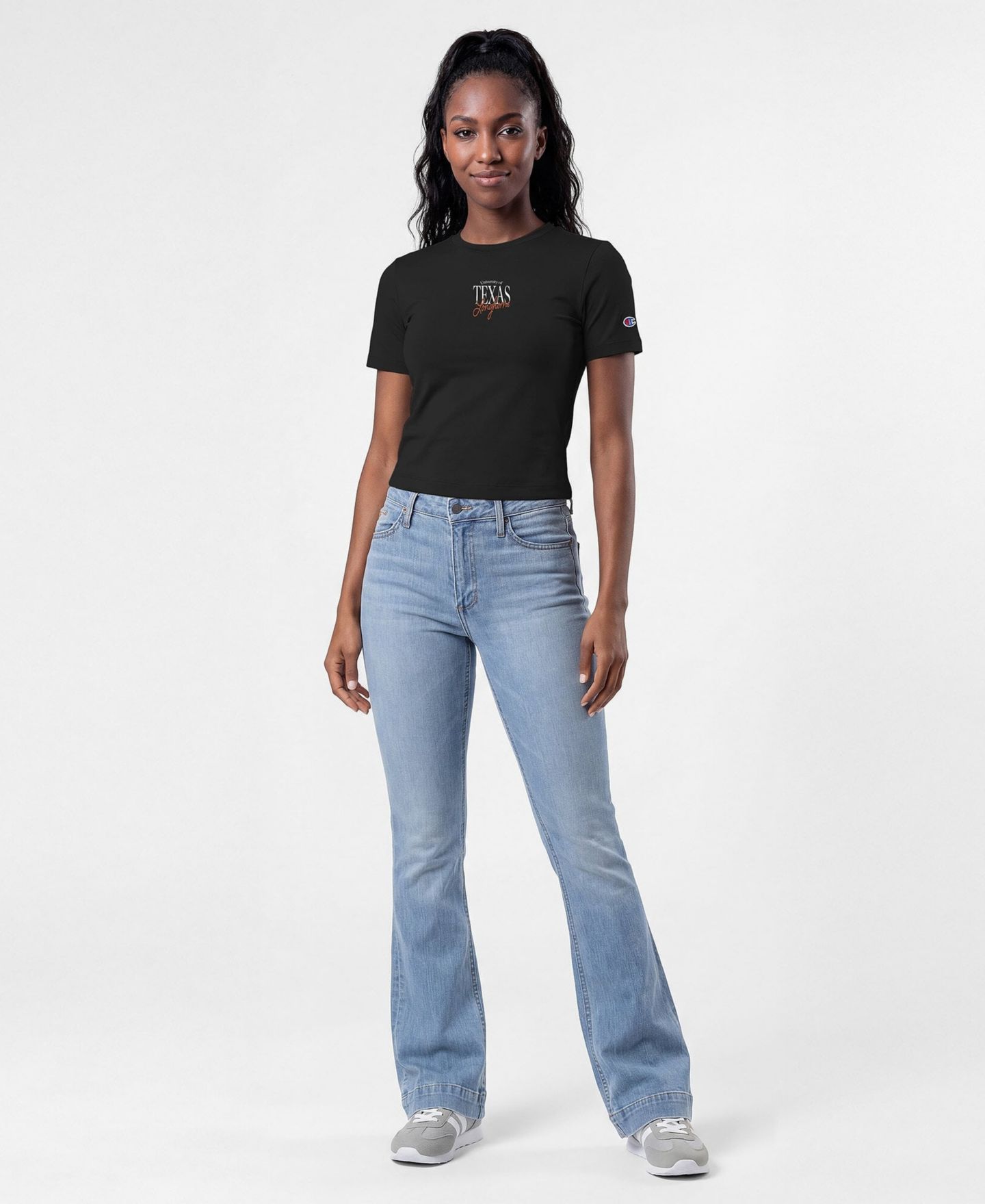 Женская футболка Champion Black Texas Longhorns Athletic Soft-Touch Fitted — фото 3