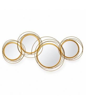 Modern Multi Circle Art Wall Mirror Stylish Overlapping Rings Decorative Wall Mirror Creative Artistic Accent Mirror