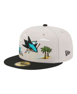 Men's  Tan/Black San Jose Sharks Localized City Icon 59FIFTY Fitted Hat
