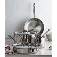 All-Clad Tri-Ply Stainless Steel Cookware Set + Oval Baker & Pot Holder