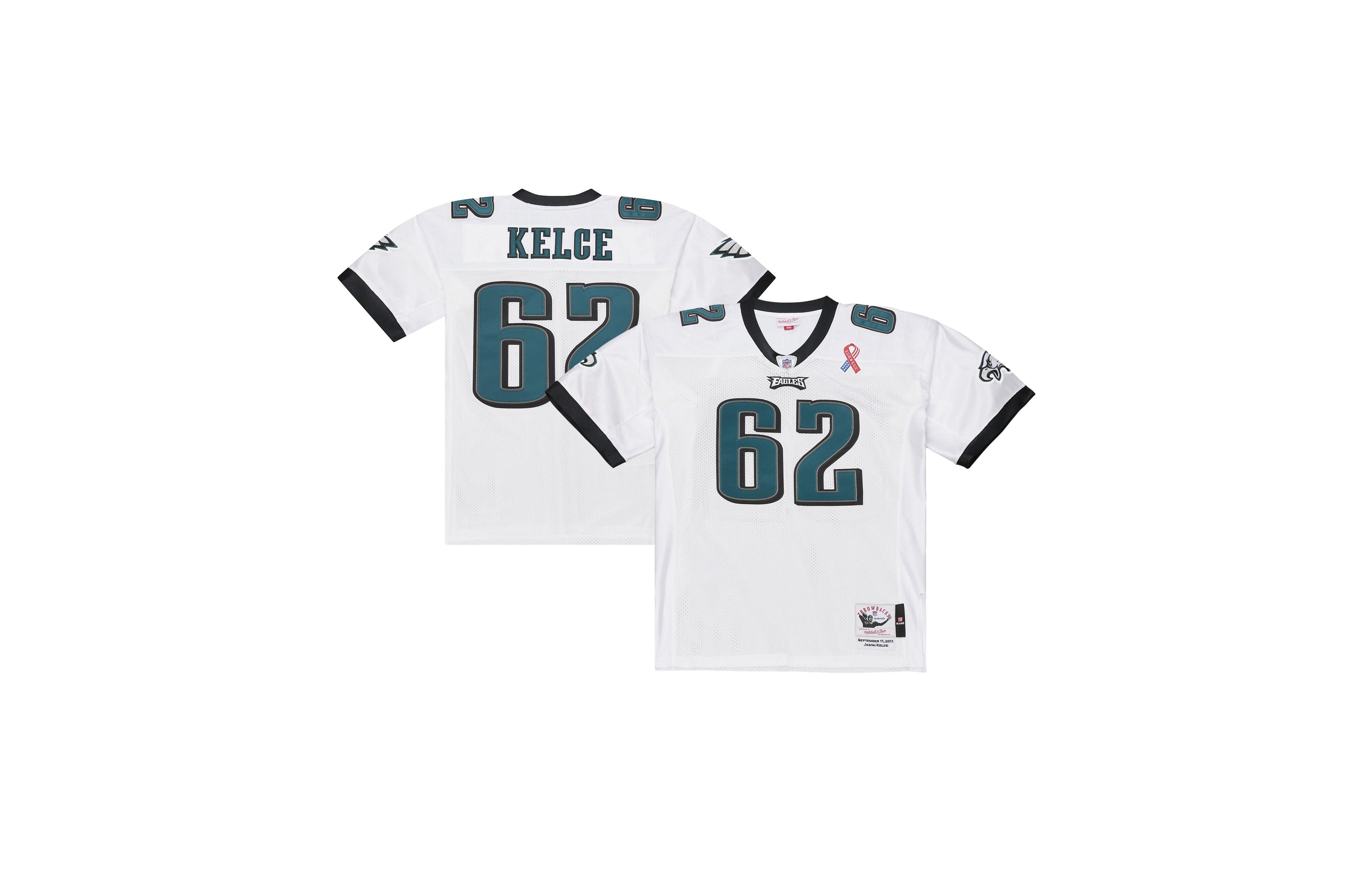 Mitchell & Ness Men's Philadelphia Eagles Jason Kelce V-Neck Short Sleeve Jersey