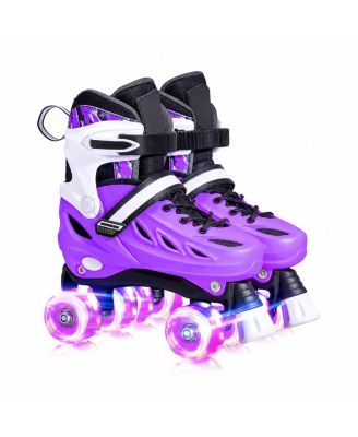 Adjustable Size Adult Teens Roller Skates With Reinforced Frame Smooth Quiet Glide Safe Triple Closure