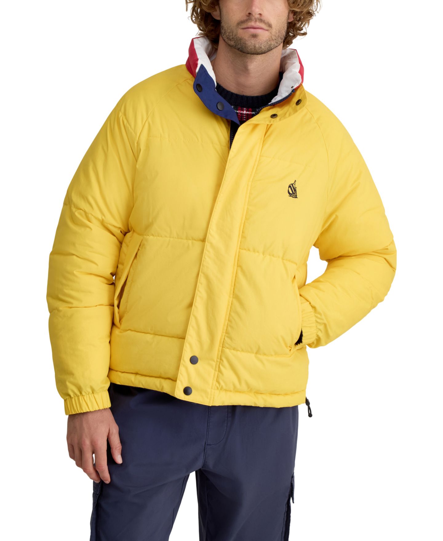 Мужская куртка Nautica Reversible Mock Neck Puffer, цвет: Тёмно-синий — фото 3