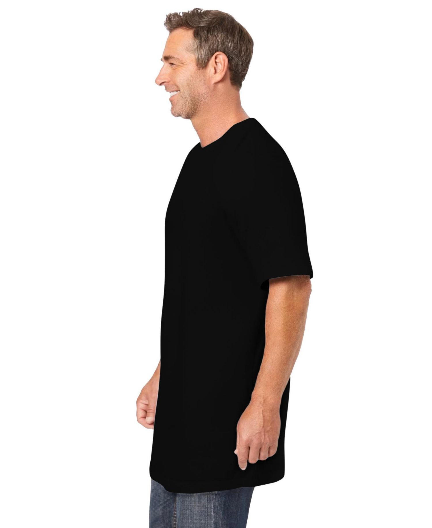 Men's Shrink-Less Lightweight Longer-Length Crewneck T-Shirt