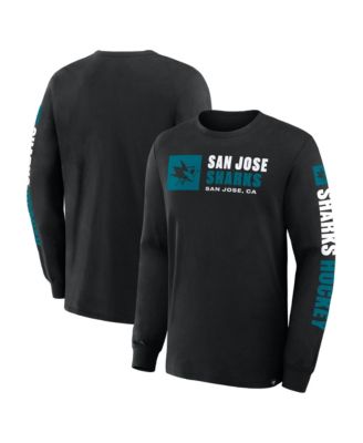 Men's Black San Jose Sharks Goal Crease Legacy Long Sleeve T-Shirt