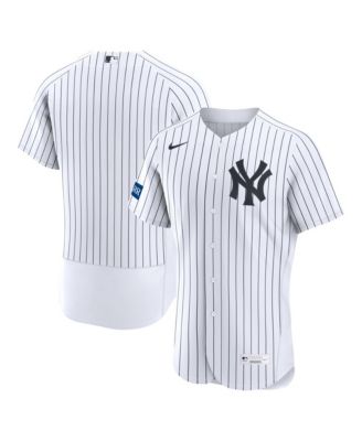 Men's White New York Yankees Home Sponsor Patch Authentic Jersey