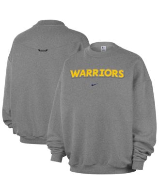 Nike - Men's  Dark Heather Gray Golden State Warriors Standard Issue Wordmark Fleece Therma-Fit Sweatshirt Dark Heather Gray