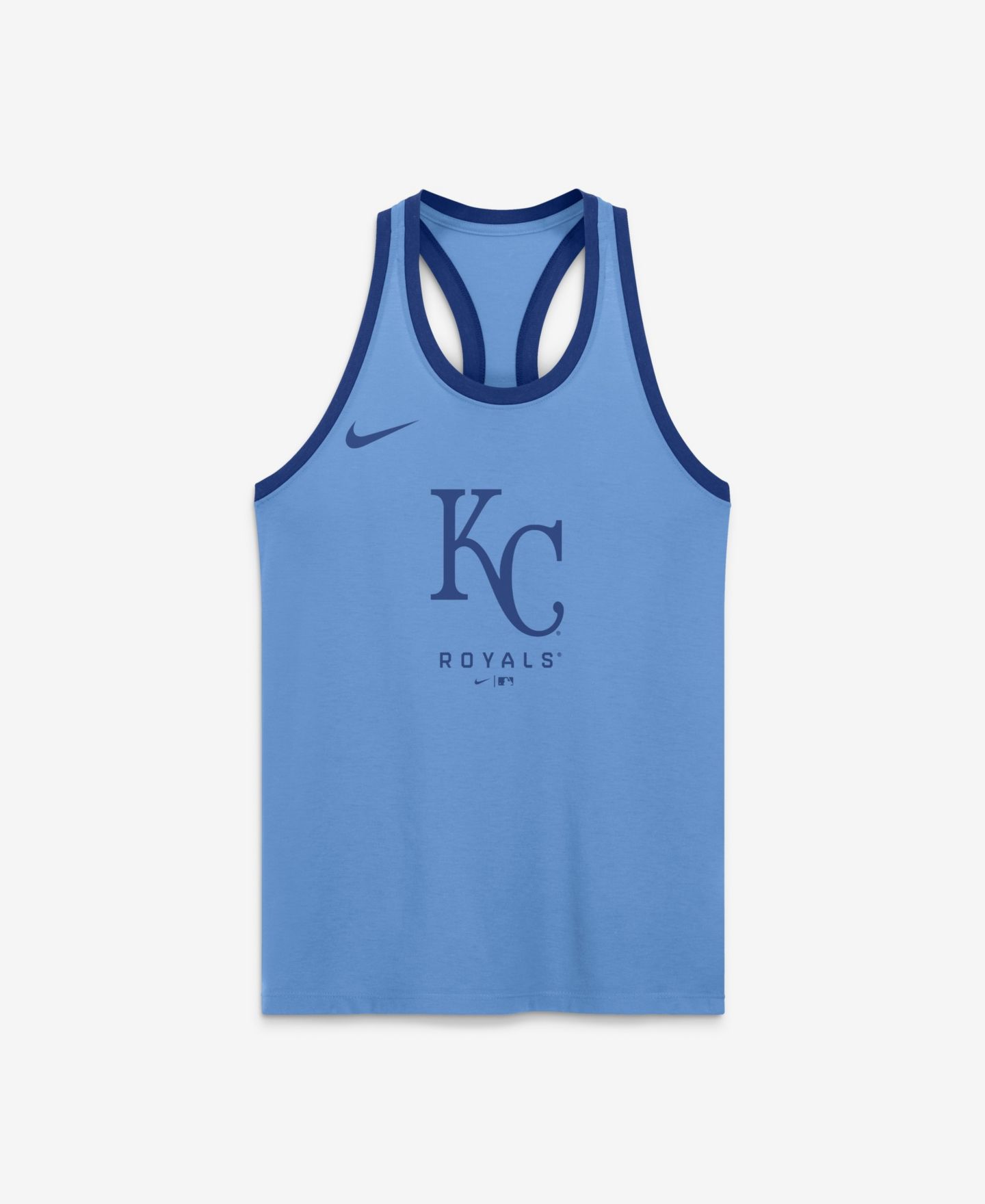 Женский топ Nike Light Blue Kansas City Royals Tri-Blend Dri-FIT Racerback — фото 1