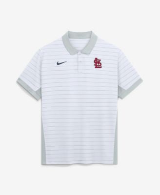 Men's White St. Louis Cardinals Authentic Collection Striped Victory Dri-FIT Polo