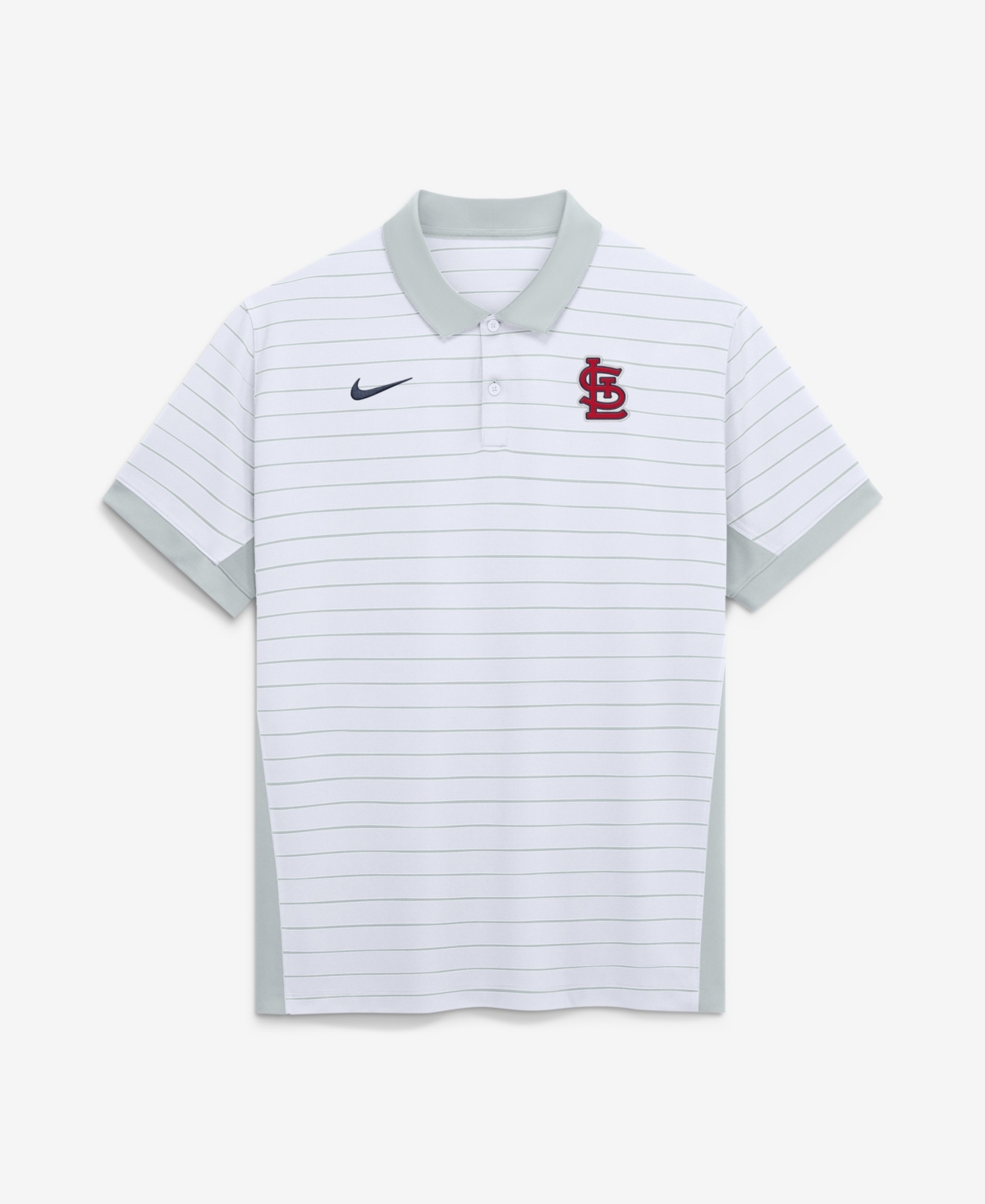 Nike Men's White St. Louis Cardinals Authentic Collection Striped Victory Dri-fit Polo Shirt