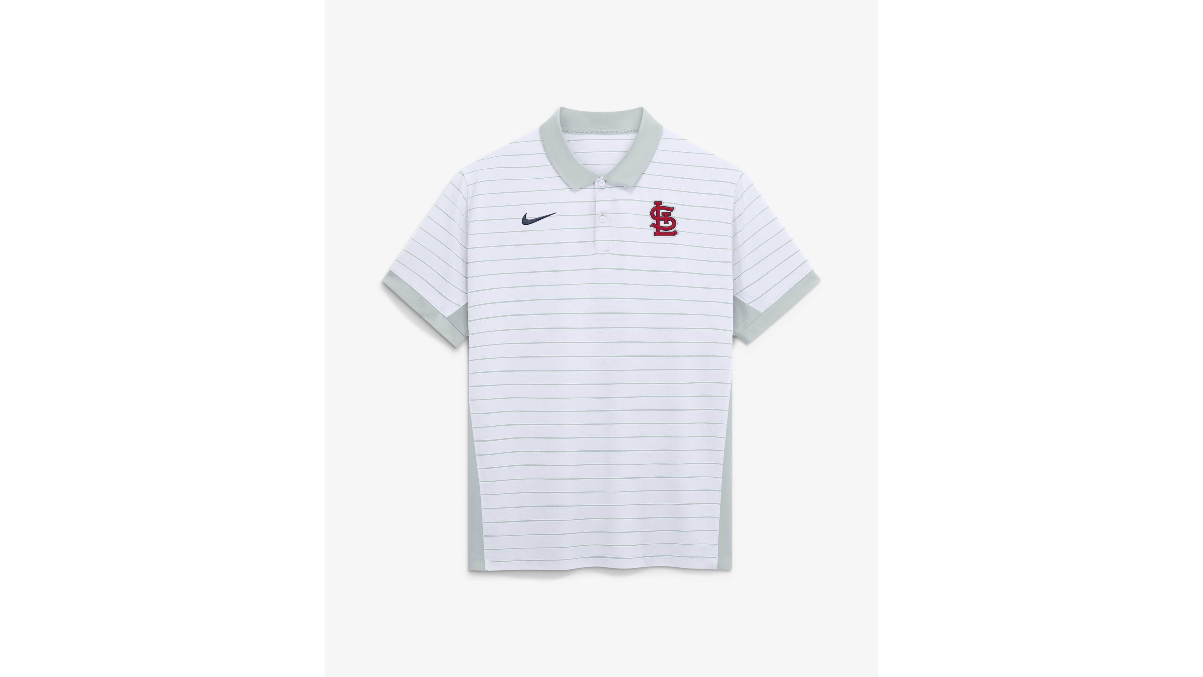 Nike Men's White St. Louis Cardinals Authentic Collection Striped Victory Dri-fit Polo Shirt