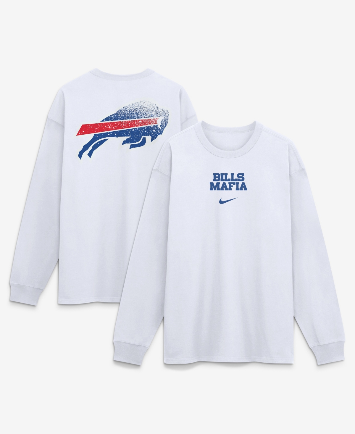 Nike Men's White Buffalo Bills Rivalries Collection Max90 Long Sleeve T-Shirt