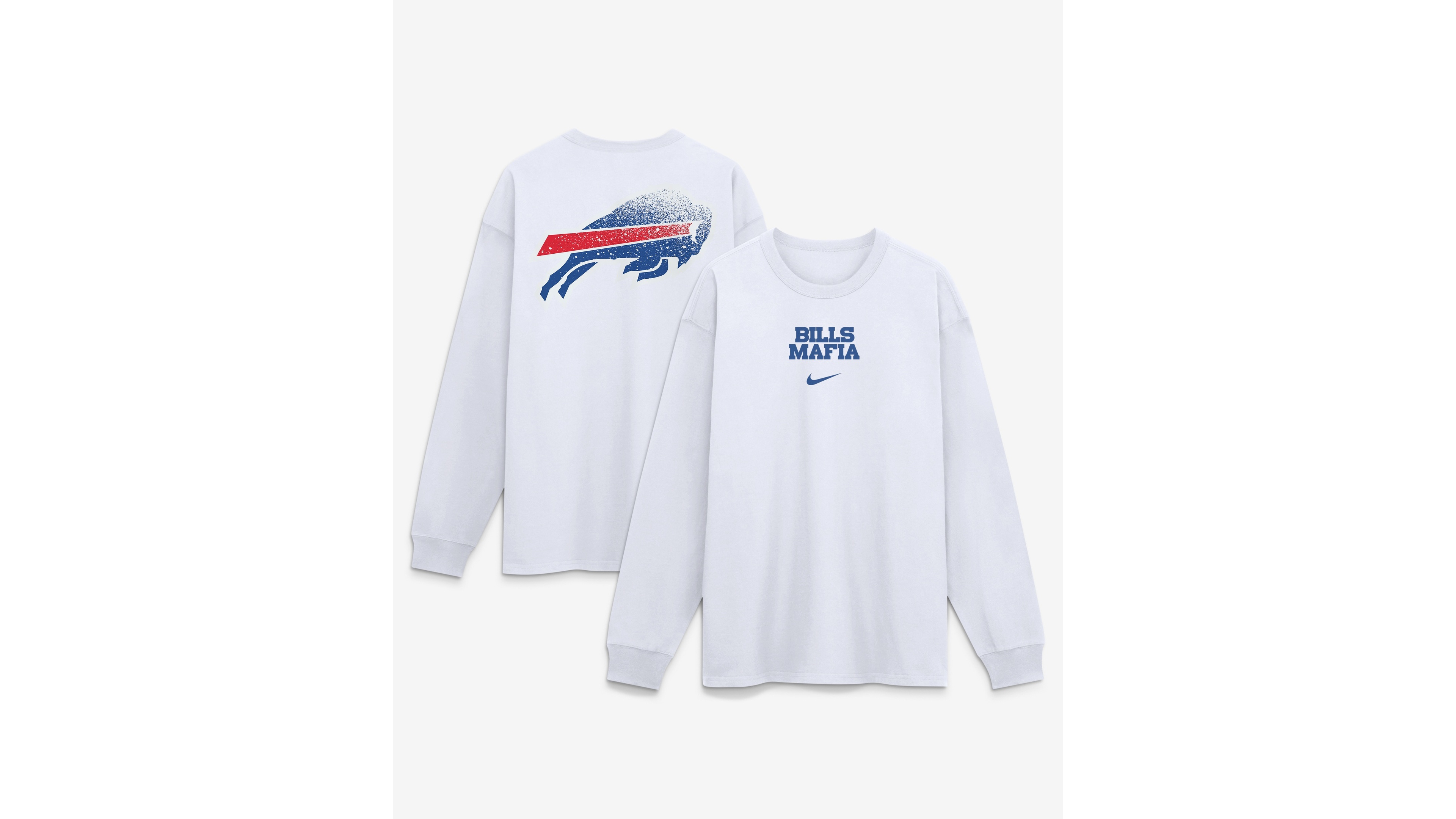 Nike Men's White Buffalo Bills Rivalries Collection Max90 Long Sleeve T-Shirt