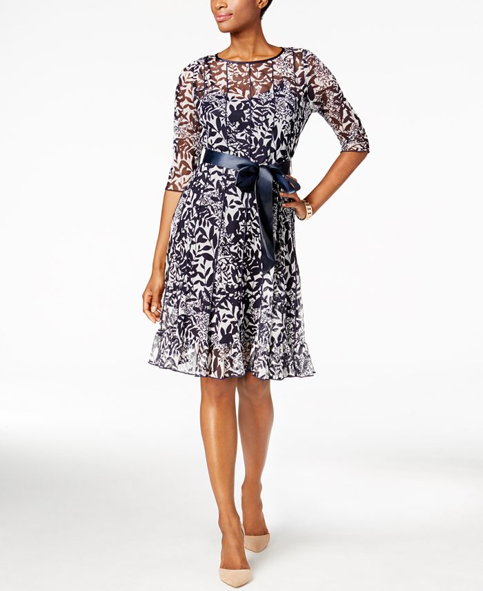 Jessica Howard Petite Floral Mesh A Line Dress Macy s