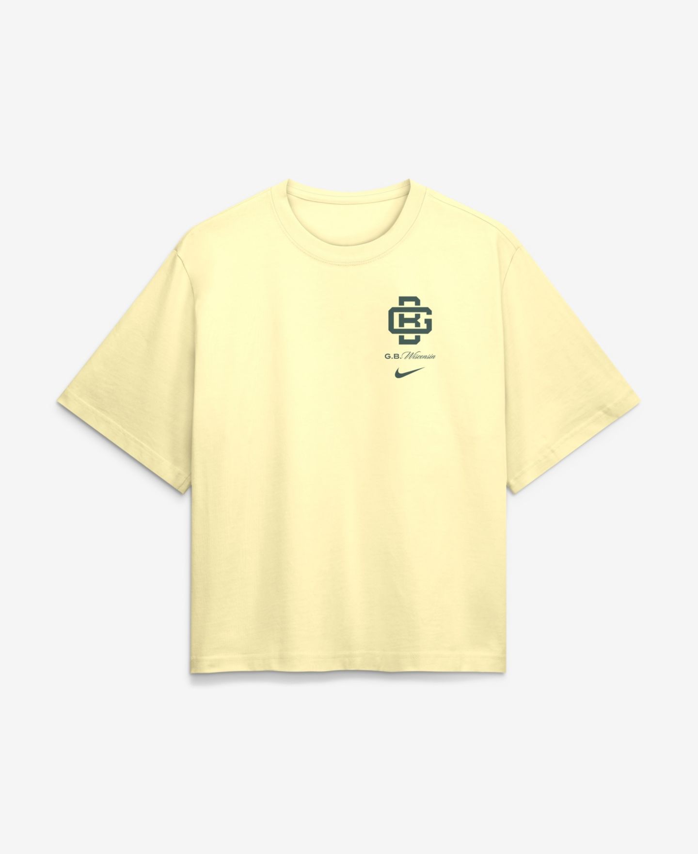 Женская футболка Nike Cream Green Bay Packers 2026 Rivalries Collection Boxy — фото 2