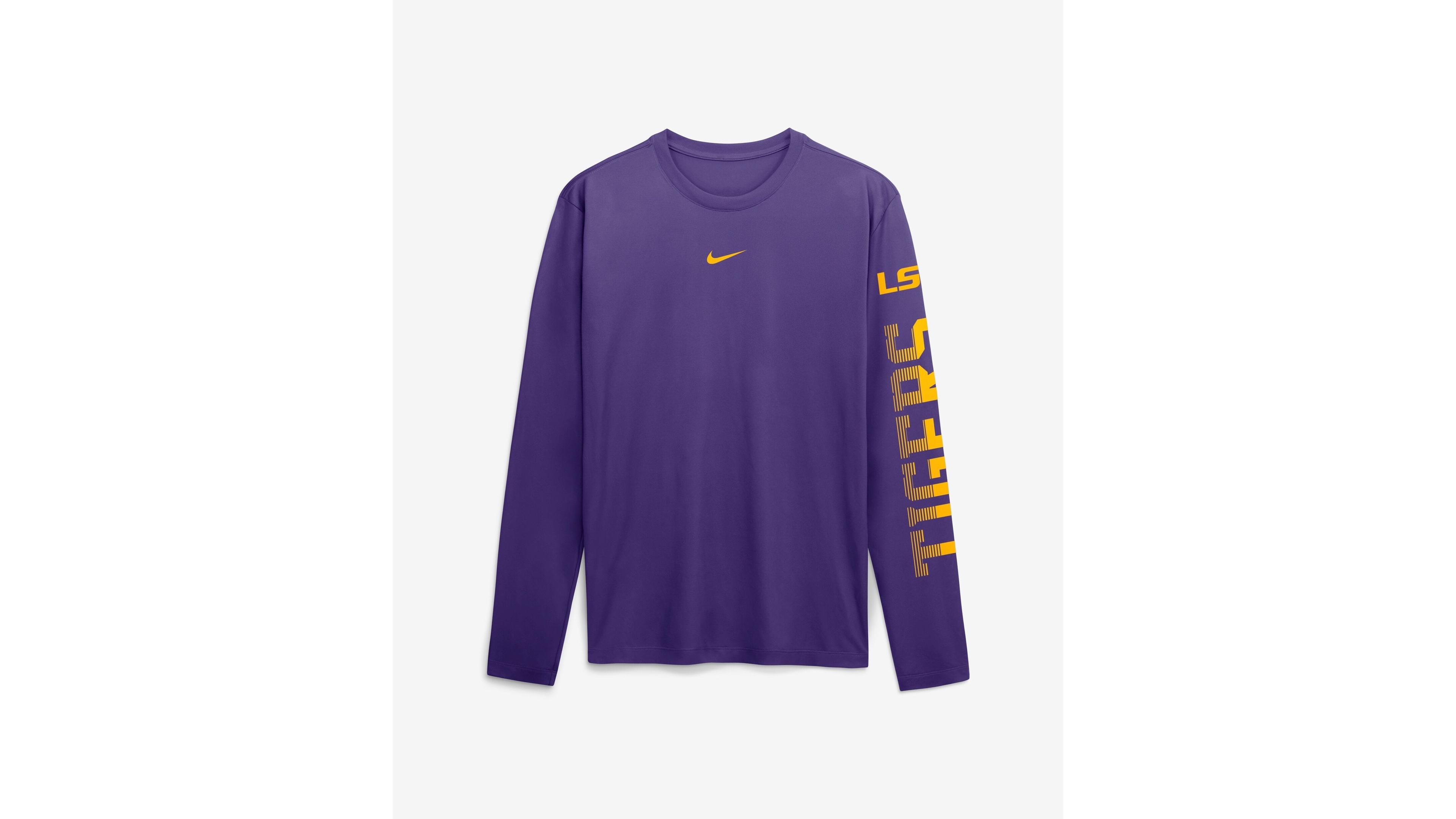 Nike Men's Purple Lsu Tigers Primetime Logo Sleeve Legend Dri-fit Long T-Shirt