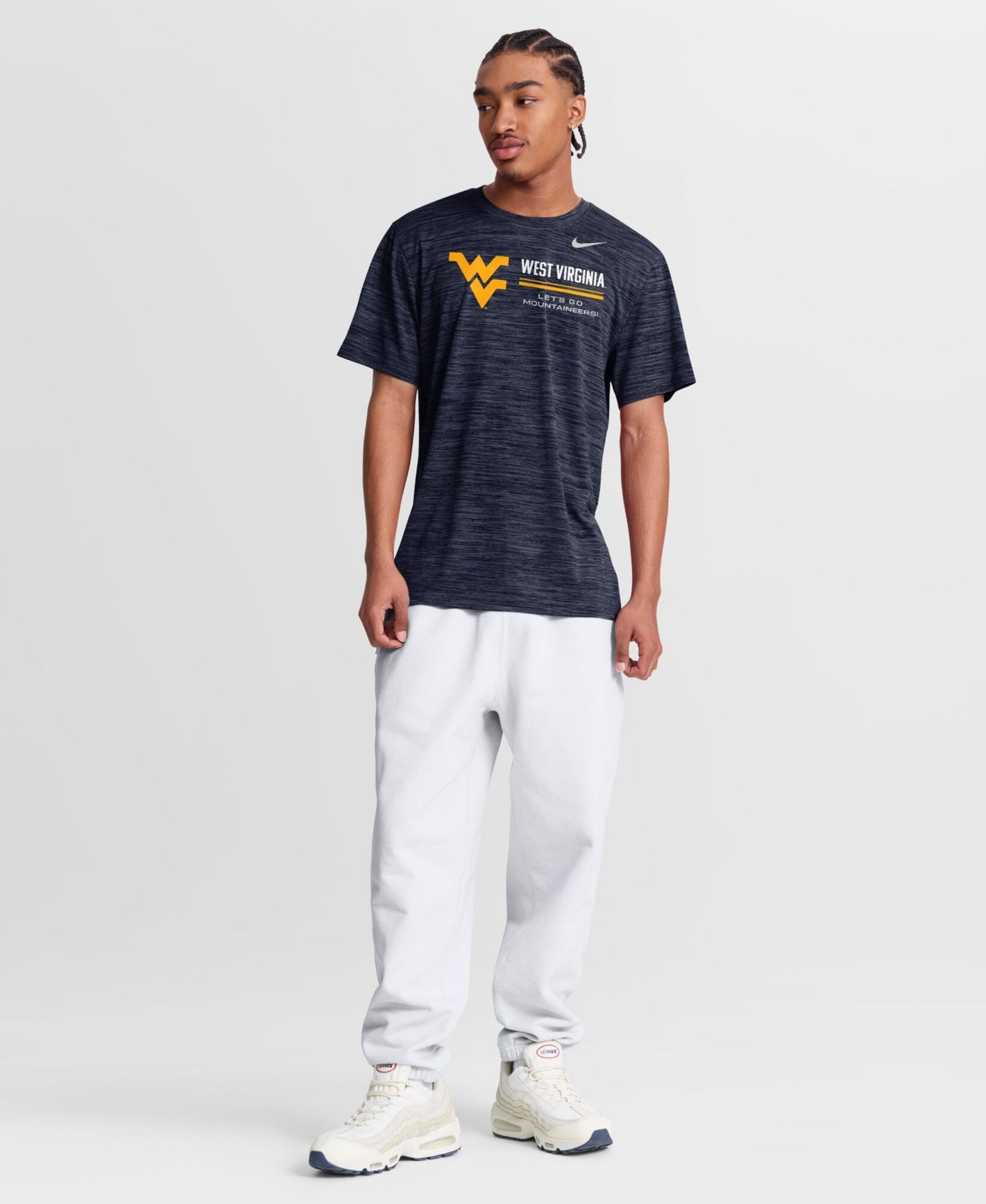 Мужская футболка Nike Navy West Virginia Mountaineers Sideline Velocity Dri-FIT — фото 3
