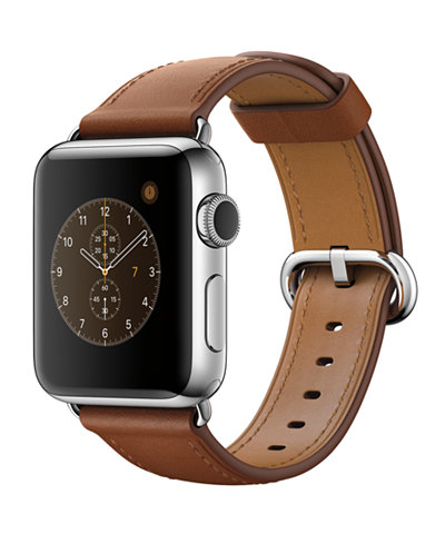 Apple Watch Series 2 38mm Stainless Steel Case with Saddle Brown Classic Buckle