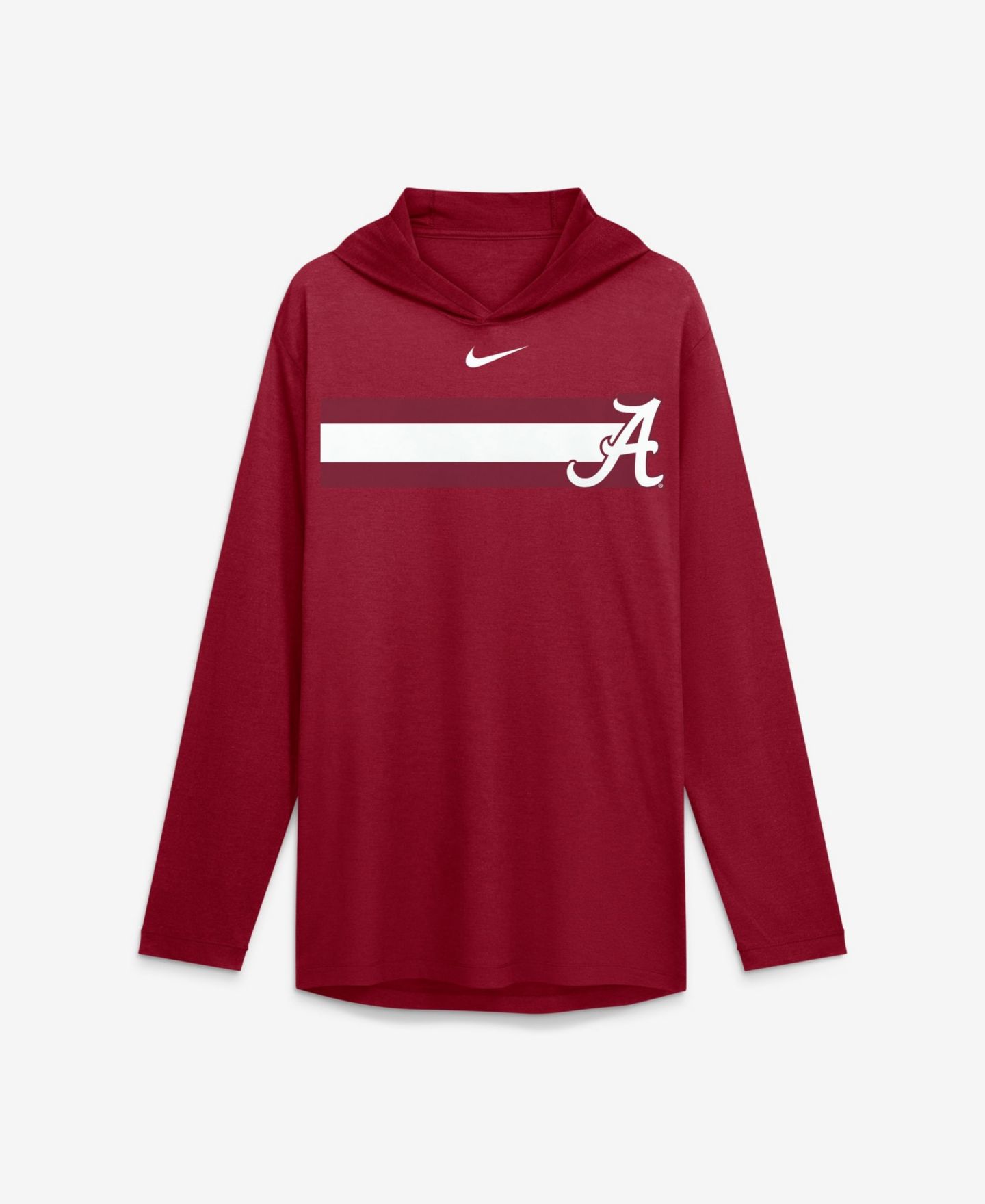 Мужская футболка Nike Crimson Alabama Crimson Tide Primetime Pattern Tri-Blend Dri-FIT Long Sleeve Hooded — фото 1