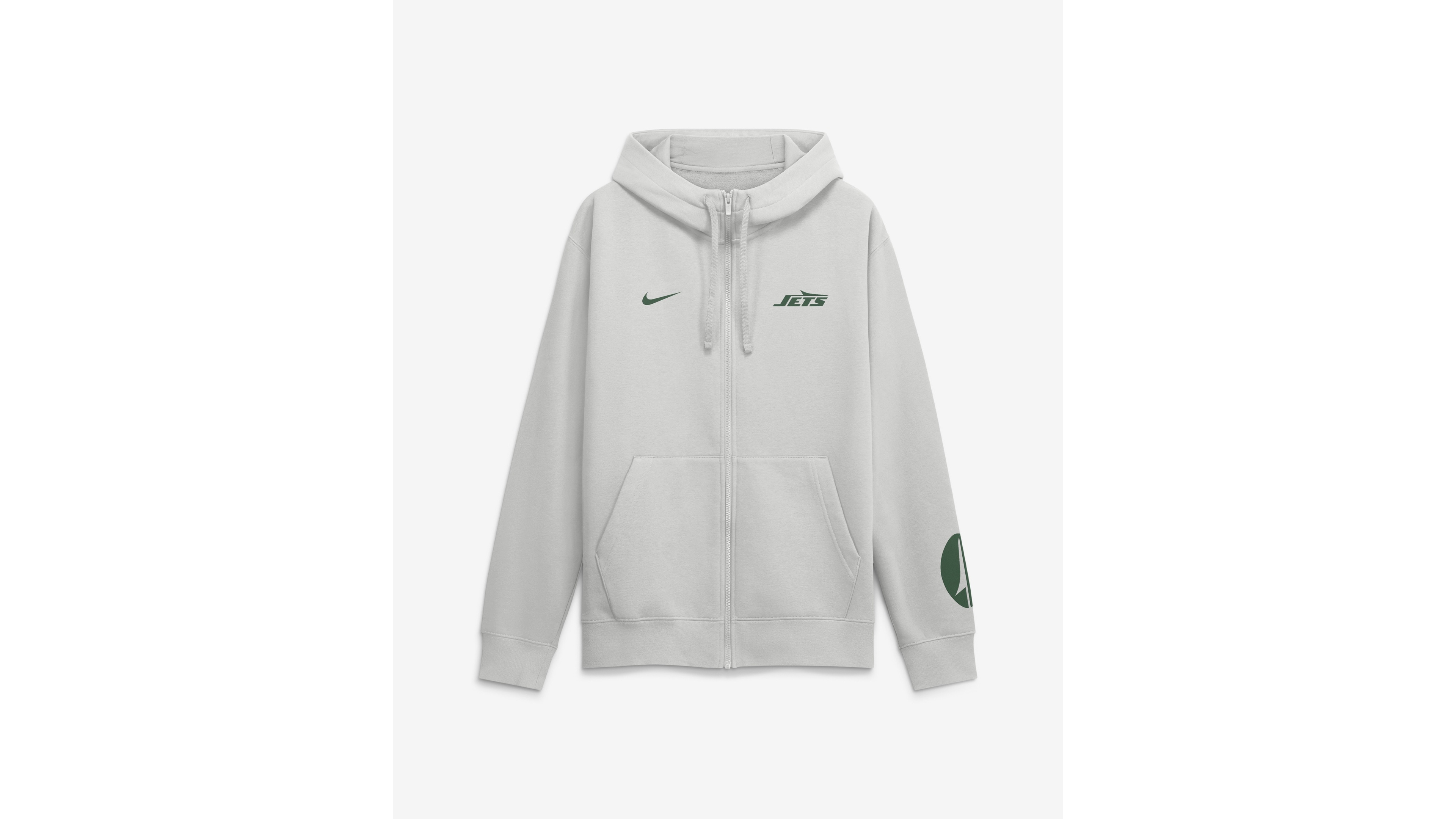 Nike Men's Gray New York Jets Cool Down Club Full-Zip Hoodie