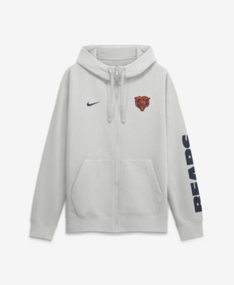 Nike - Men's Gray Chicago Bears Cool Down Club Full-Zip Hoodie Gray