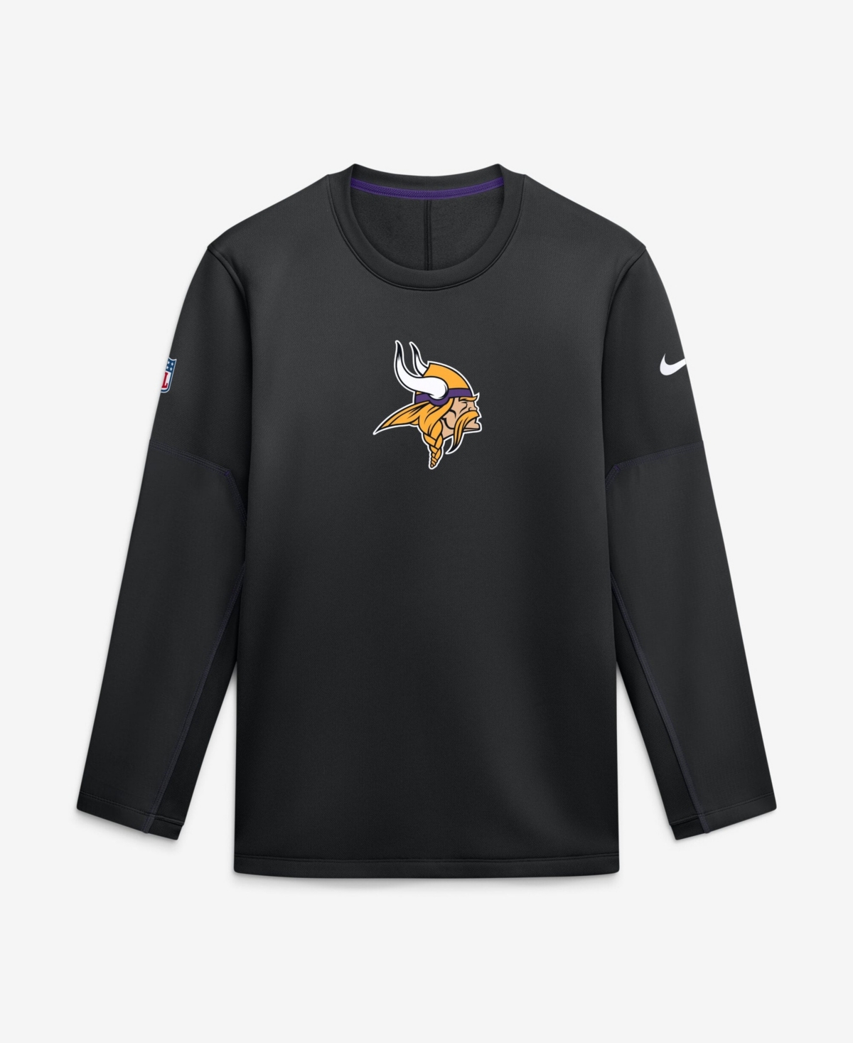 Nike Men's Black Minnesota Vikings Sideline Coaches Team Present Midweight Therma-fit Sweatshirt