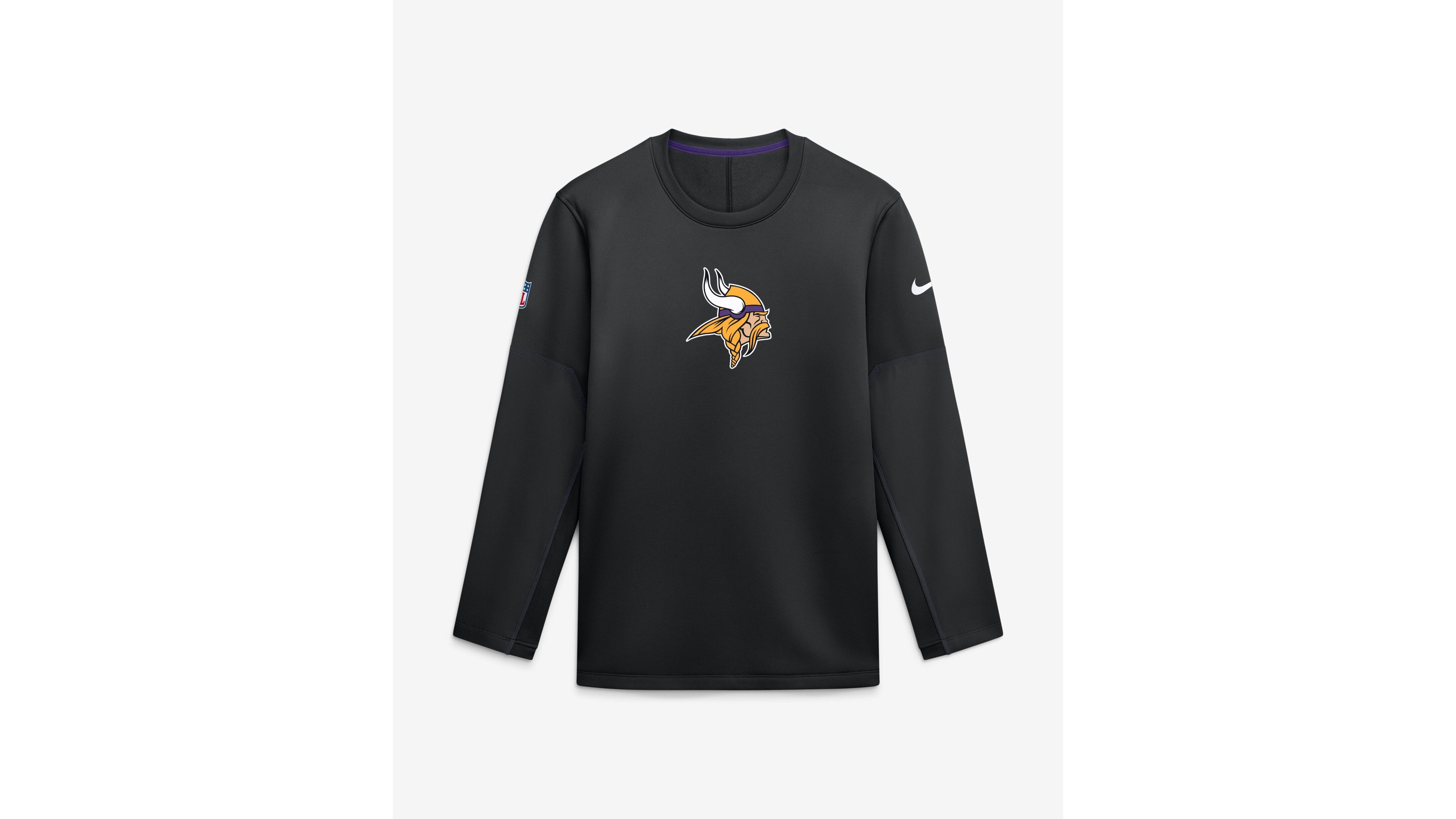 Nike Men's Black Minnesota Vikings Sideline Coaches Team Present Midweight Therma-fit Sweatshirt