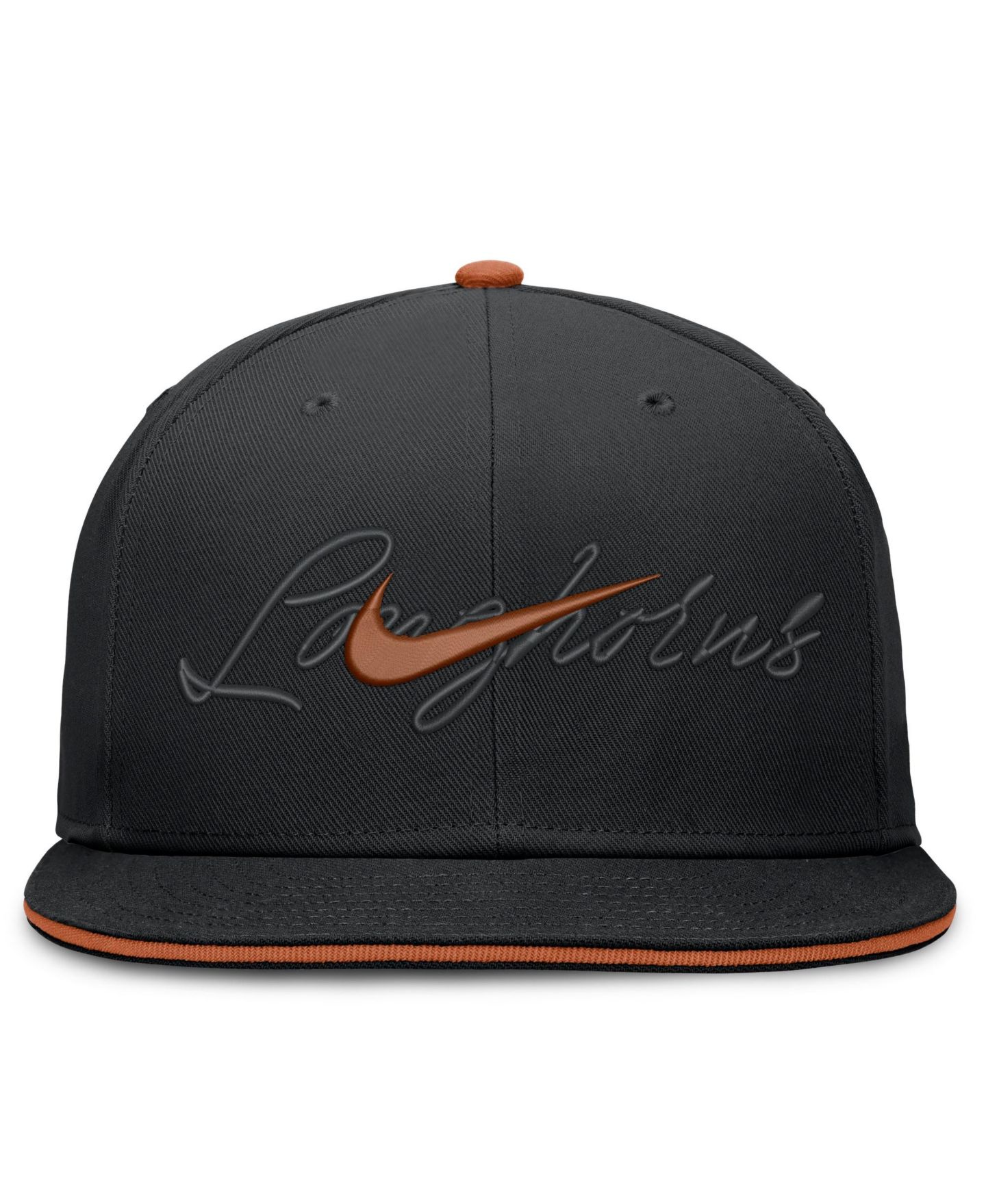 Мужская кепка Nike Black Texas Longhorns Dri-FIT Primetime Script Fitted Hat — фото 2