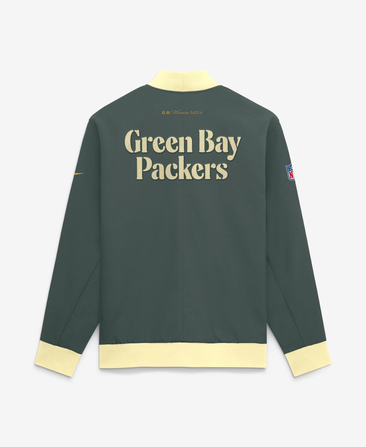 Мужская куртка Nike Green Green Bay Packers 2026 Rivalries Collection Sideline Bomber — фото 3
