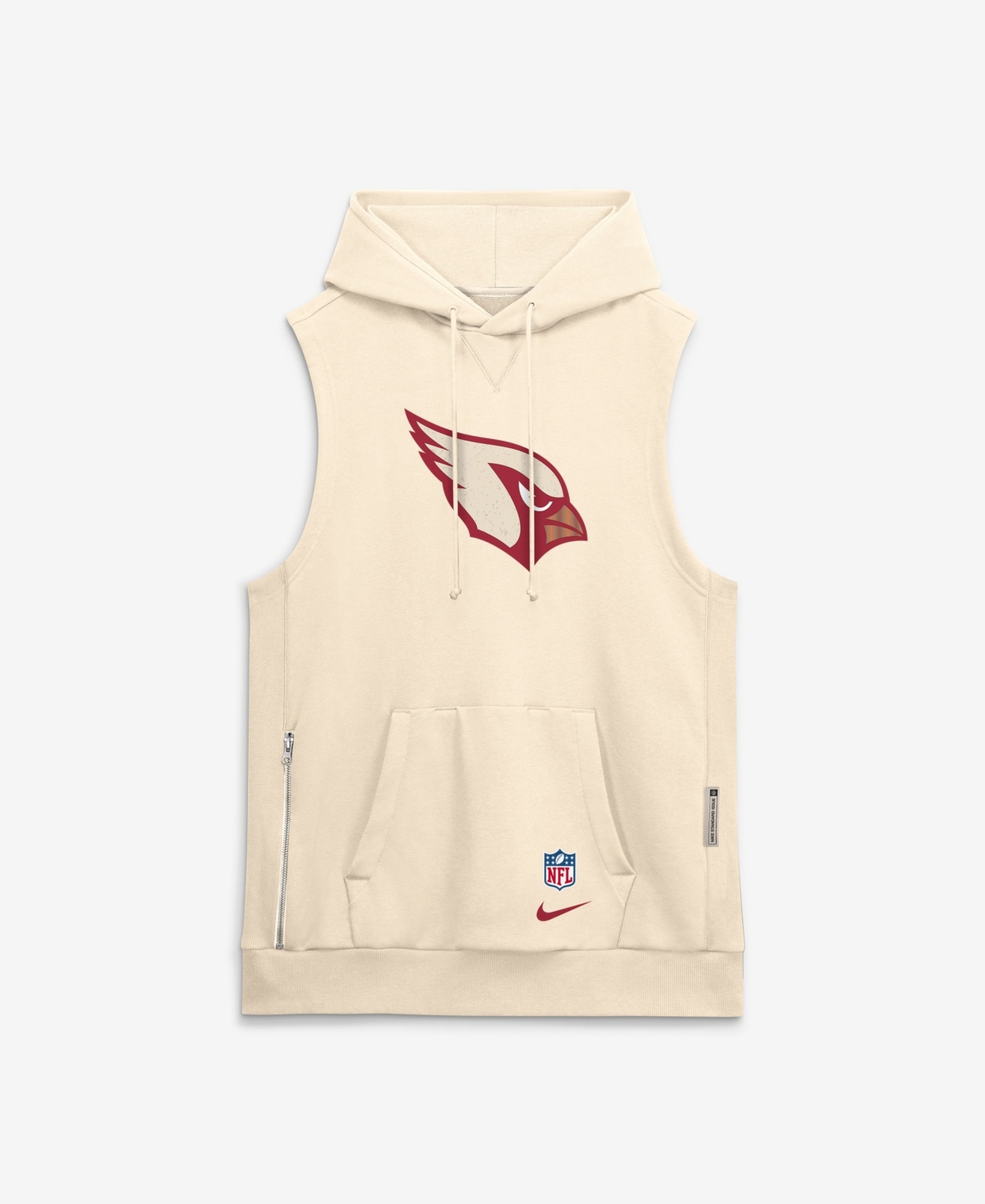 Nike Men's Natural Arizona Cardinals Rivalries Collection Sideline Sleeveless Fleece Hoodie
