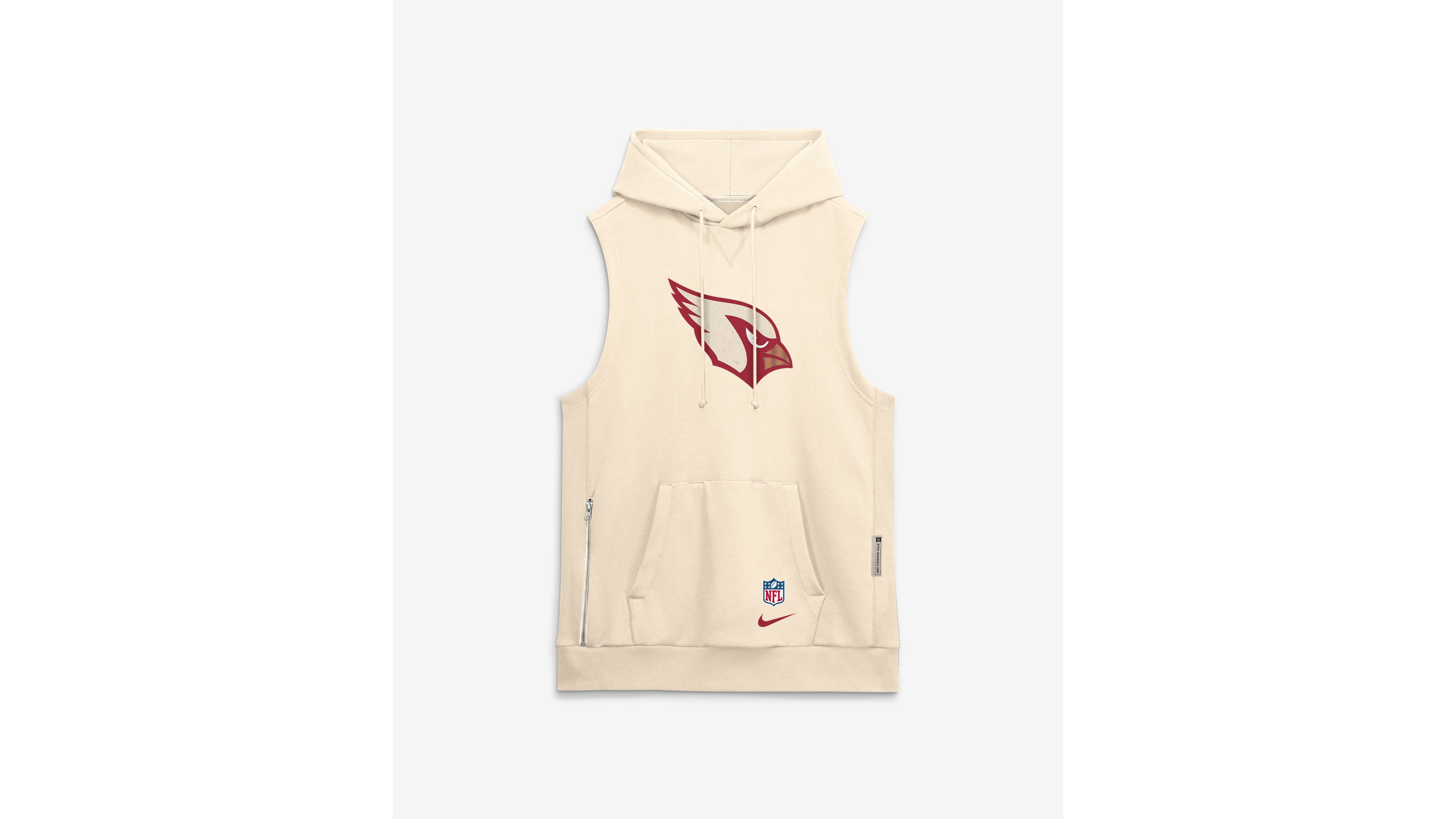 Nike Men's Natural Arizona Cardinals Rivalries Collection Sideline Sleeveless Fleece Hoodie