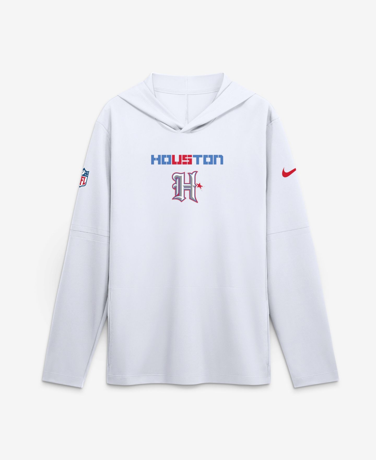Мужской топ Nike White Houston Texans 2026 Rivalries Collection Sideline Lightweight Hooded Long Sleeve — фото 4