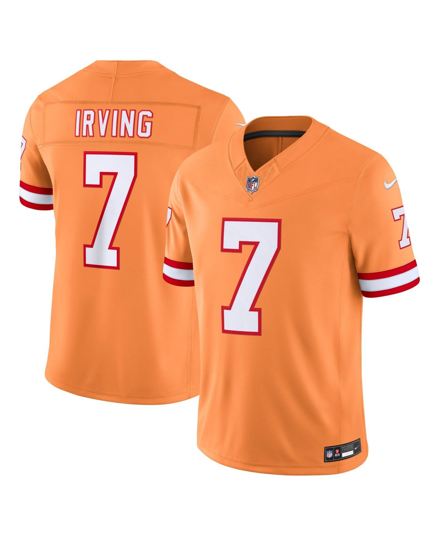 Мужской топ Nike Bucky Irving Creamsicle Tampa Bay Buccaneers Alternate Vapor F.U.S.E. Stitched Limited Jersey — фото 1