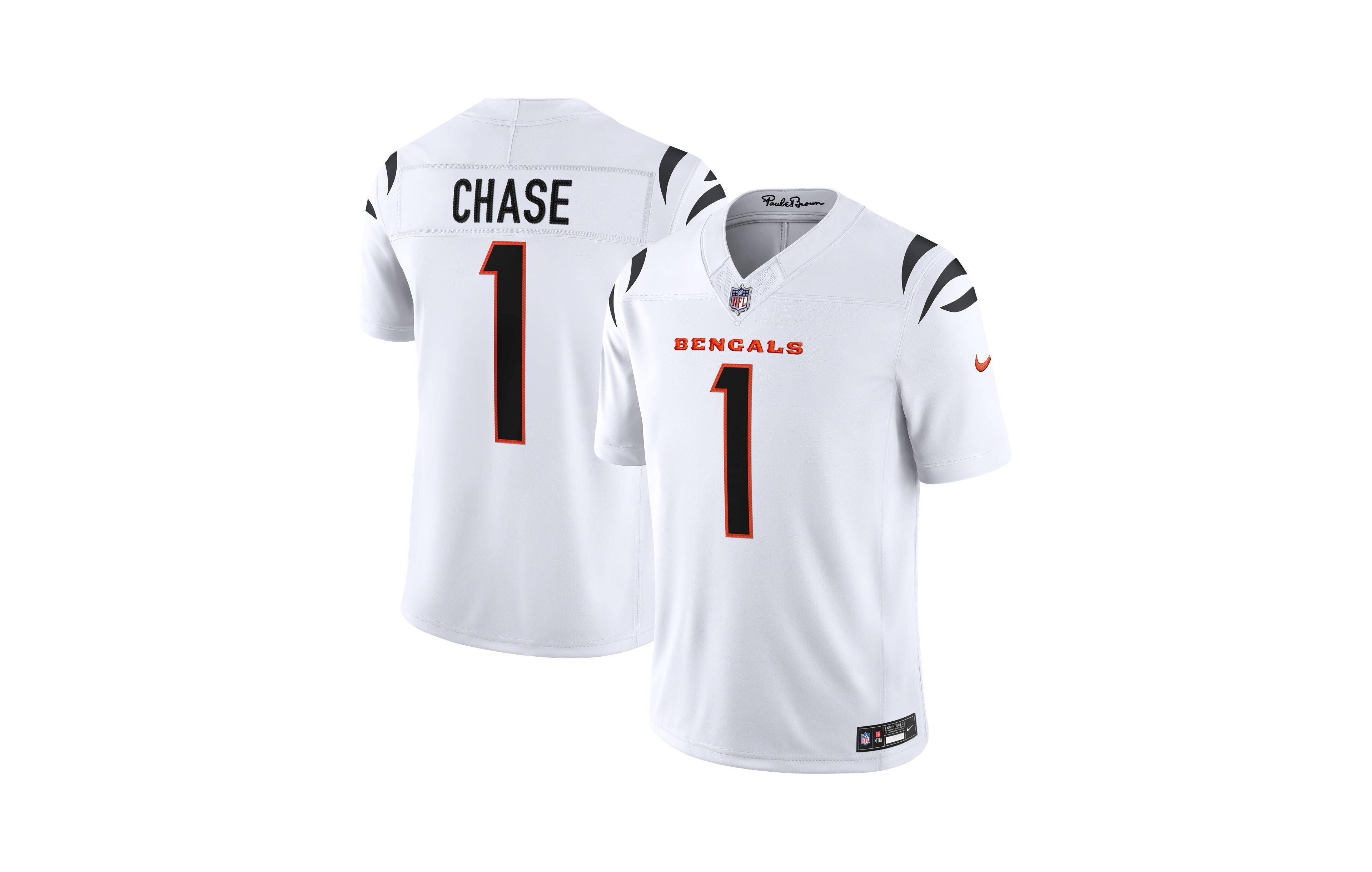 Nike Men's Ja'Marr Chase White Cincinnati Bengals Vapor F.u.s.e. Stitched Limited Jersey