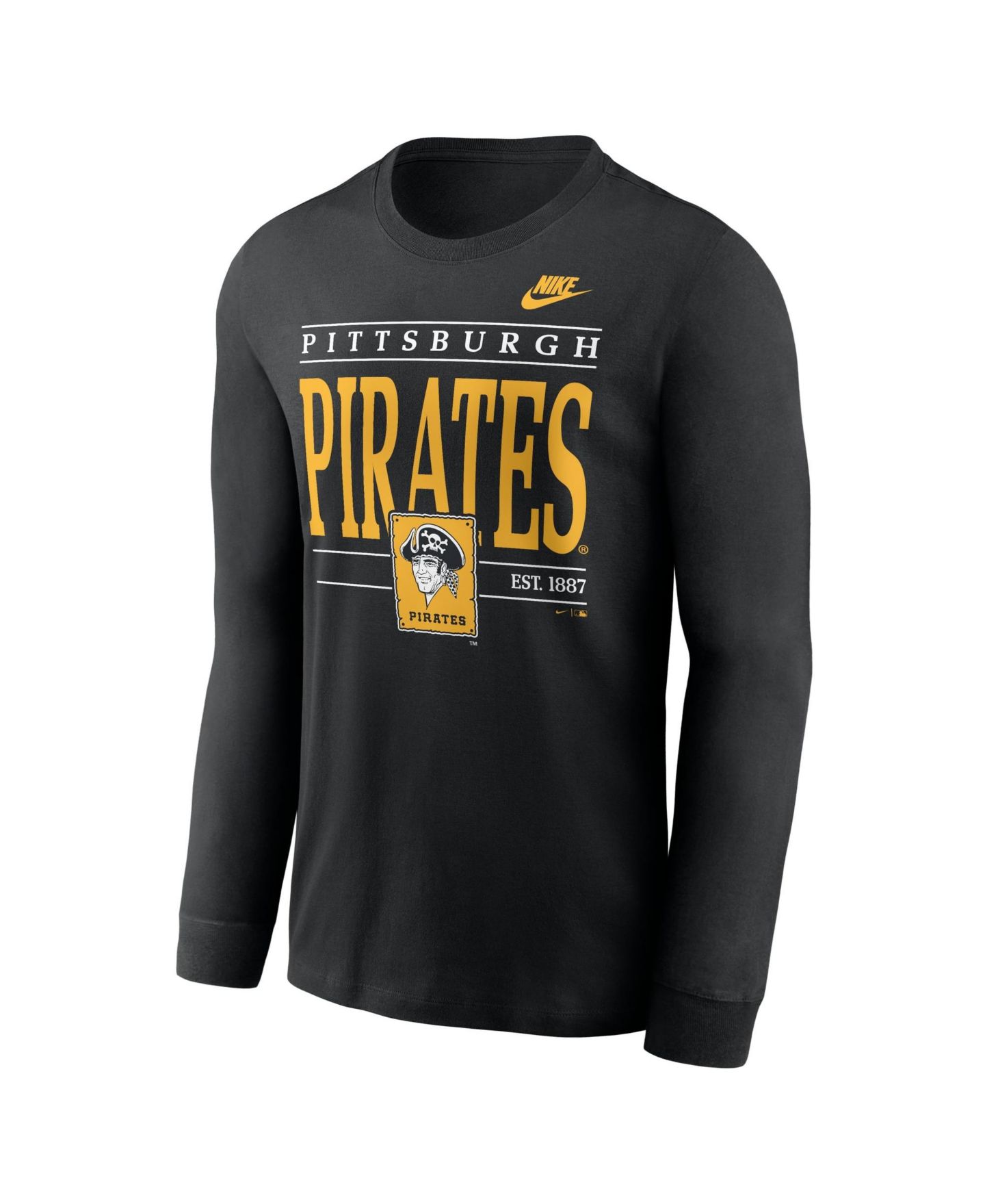 Мужская футболка Nike Black Pittsburgh Pirates Cooperstown Graphic Long Sleeve — фото 3