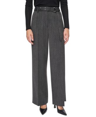 Women's Sparkle Pinstripe High-Waisted Wide-Leg Pants