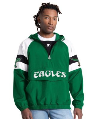 Men's Kelly Green Philadelphia Eagles Street Cut Retro Logo Half-Zip Jacket