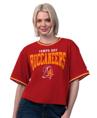 Women's  Red Tampa Bay Buccaneers Vintage Ace Cropped T-Shirt