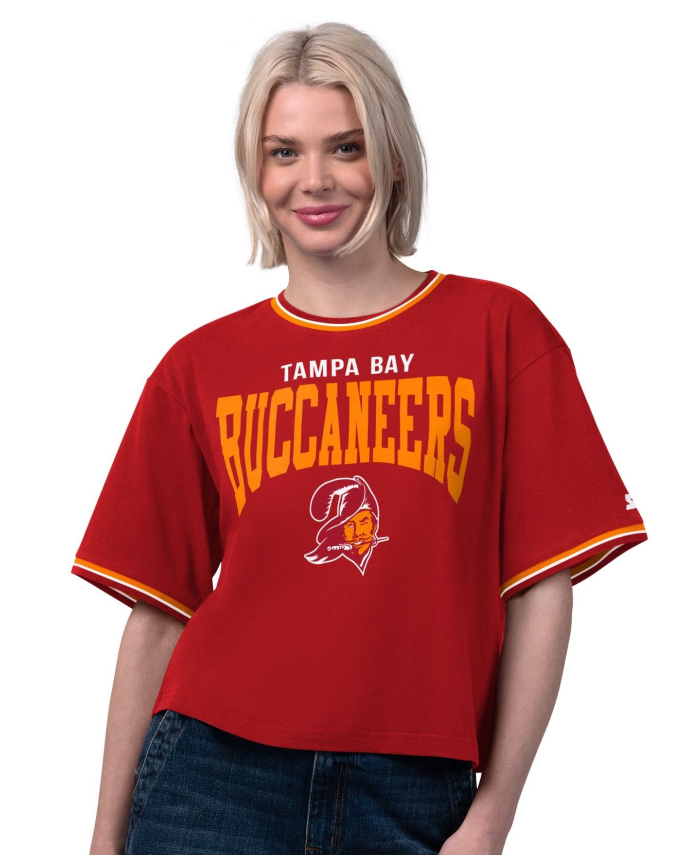 Женская футболка Starter Red Tampa Bay Buccaneers Vintage Ace Cropped — фото 1