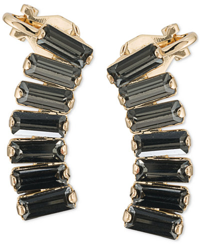 ABS by Allen Schwartz Gold-Tone Rectangle Crystal Ear Climbers