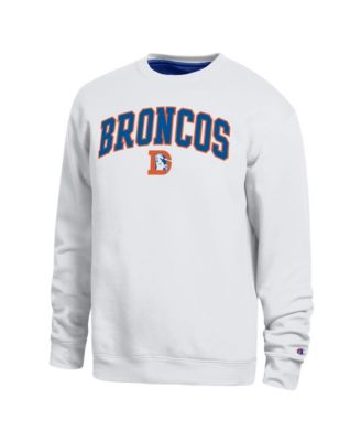 Men's  White Denver Broncos Contrast Lined Sweatshirt