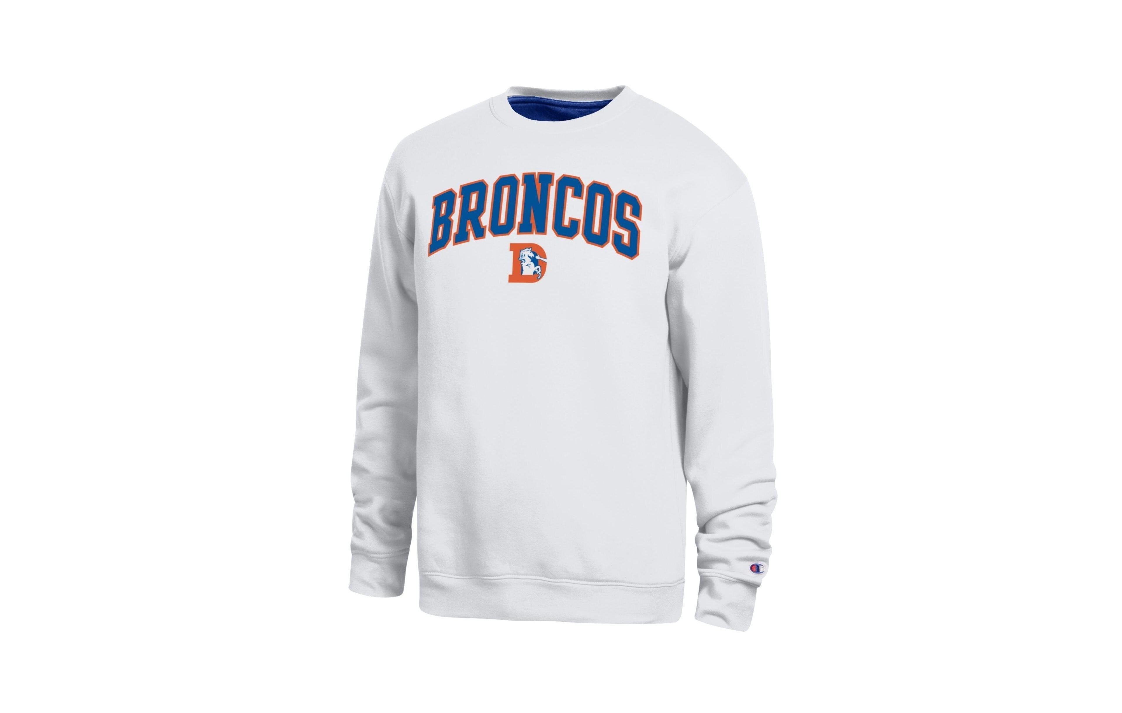Champion Men's White Denver Broncos Contrast Lined Sweatshirt