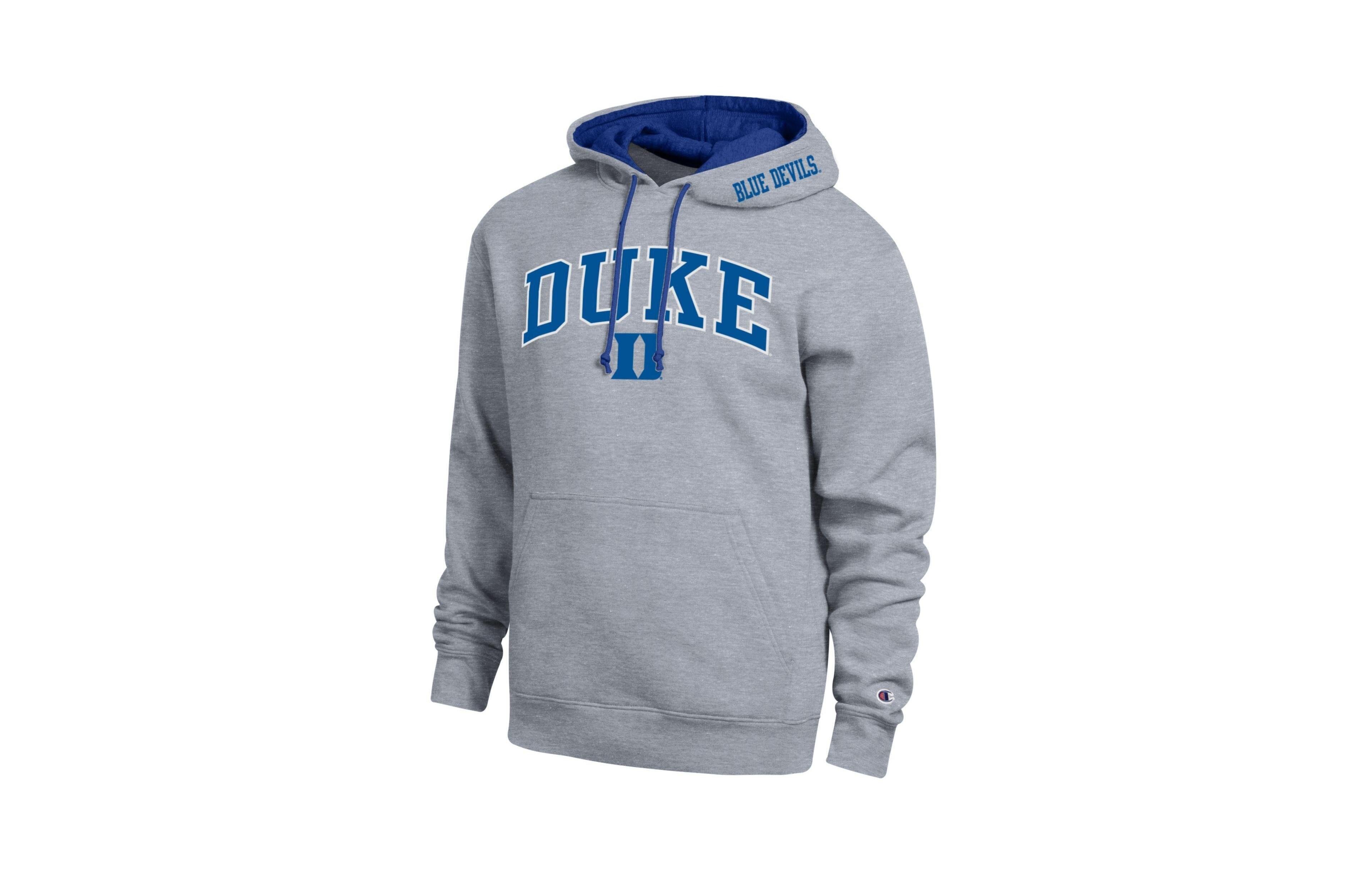 Champion Men's Heather Gray Duke Blue Devils Arch Tackle Twill Hoodie