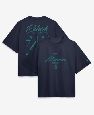 Women's Cal Raleigh Navy Seattle Mariners Premium Essentials Boxy Name & Number T-Shirt