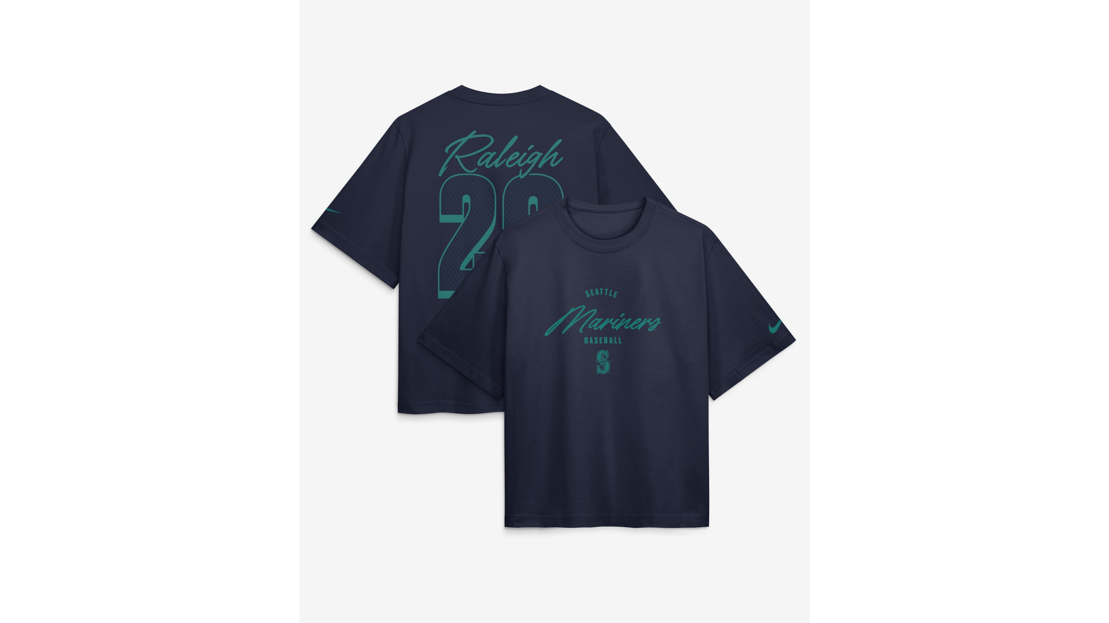 Nike Women's Cal Raleigh Navy Seattle Mariners Premium Essentials Boxy Name & Number T-Shirt