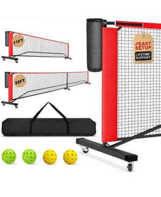 Portable Pickleball Net Set Regulation Size With Balls Carry Bag Easy Setup For Outdoor Indoor Driveway