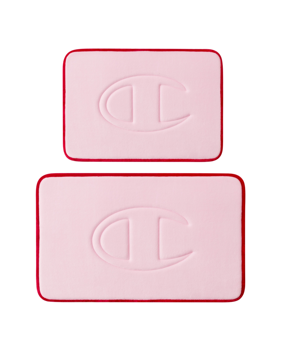 Champion Quilted Logo Memory Foam 2-Piece Bath Mat Set - Pink