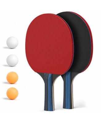 Premium 4 Pack Table Tennis Rackets Set With Balls Storage Bag